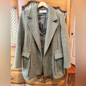 Zara Charcoal Double-Breasted Blazer